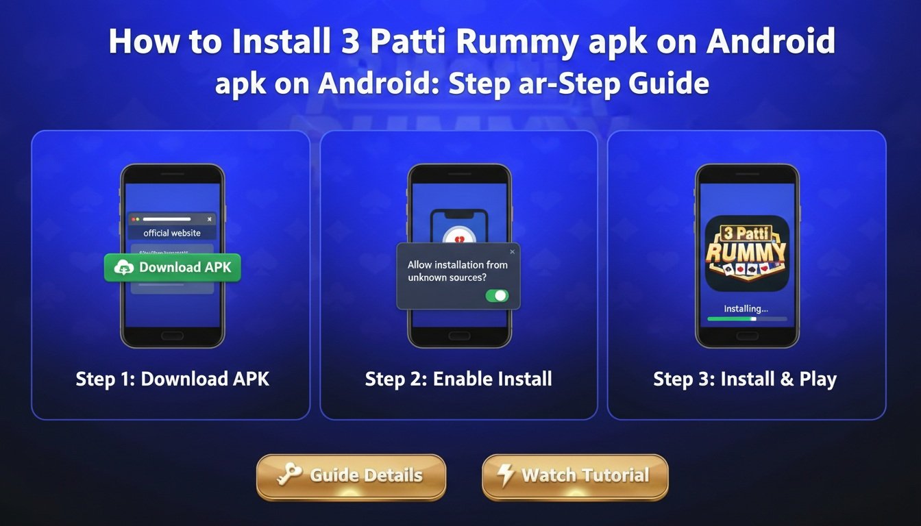 How to Install 3 Patti Rummy APK on Android: Official 2026 Step-by-Step Guide How to Install 3 Patti Rummy apk on Android: Step-by-Step Guide